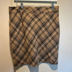 ALFRED SUNG Tan Knee-Length Pencil Skirt for Work